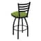 Holland Bar Stool Co 36" Swivel Bar Stool, Black Wrinkle, Canter Kiwi Green Seat 41036BW009 - alternate 2